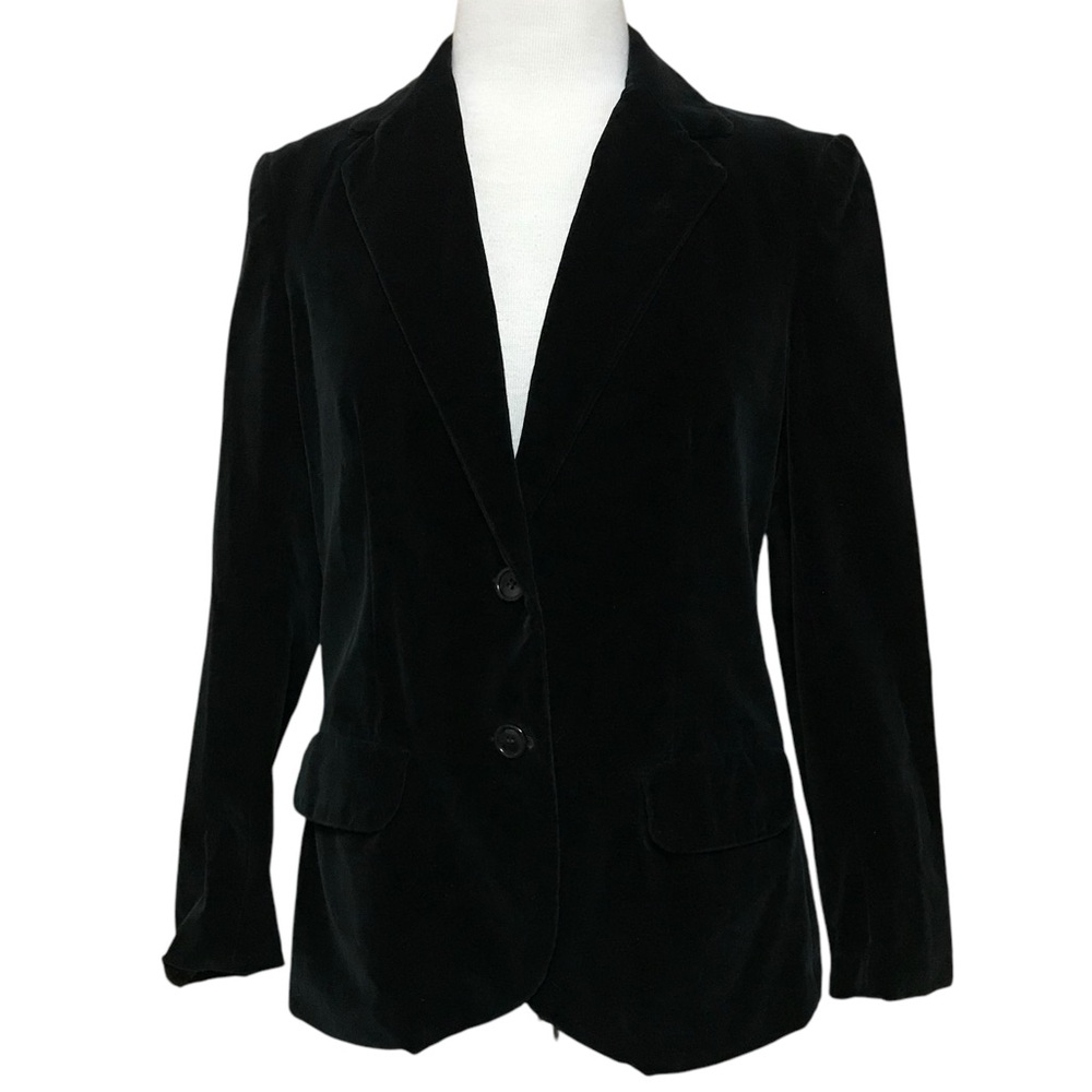 Fachatta Vintage Velvet Gothic Victorian Button Blazer Jacket Black Size 12